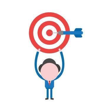 Vektör illüstrasyon iş adamı karakter Bullseye tutarak bir