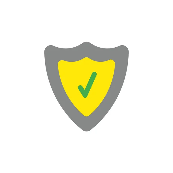 Icona vettoriale concetto di protezione scudo con segno di spunta — Vettoriale Stock
