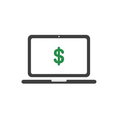Vektör simge konsept dizüstü bilgisayar içinde Doları sembolü