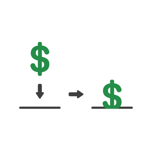 Vector icon concept of dollar inside moneybox — Stock Vector