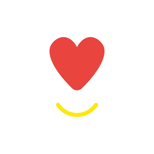 Icône vectorielle concept de symbole du cœur avec la bouche souriante — Image vectorielle
