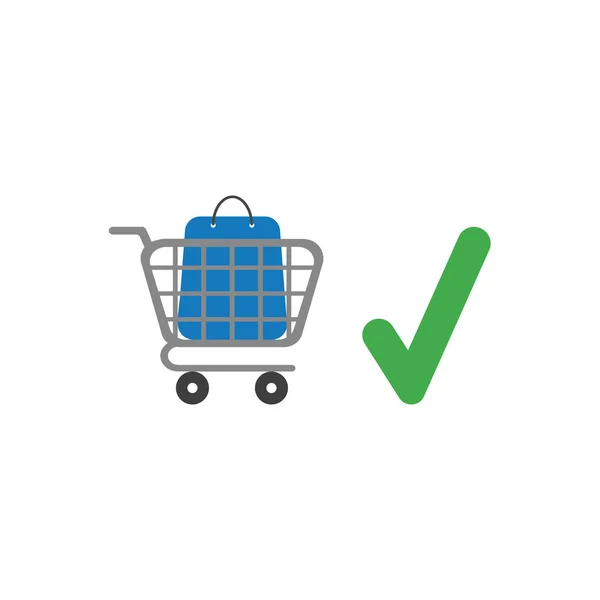 Vektor-Icon-Konzept der Einkaufstasche im Warenkorb mit ch — Stockvektor