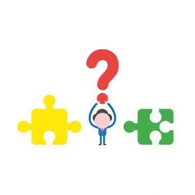 Vektör çizim işadamı ile uyumlu parçalı bulmaca 