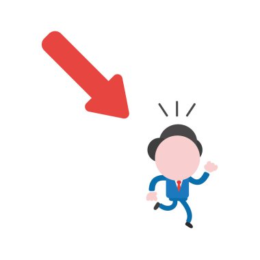 D hareketli ok uzak çalışan vektör illüstrasyon iş adamı