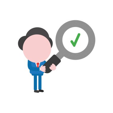 Ch olan büyüteç tutarak vektör illüstrasyon iş adamı