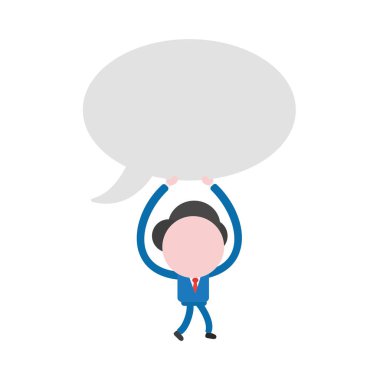 Yürüyüş ve boş tinden taşıyan vektör illüstrasyon iş adamı