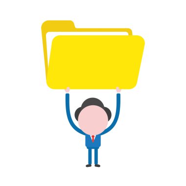 Vektör illüstrasyon iş adamı açık klasör holding