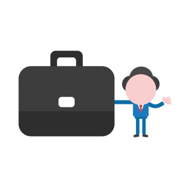 Vektör çizim işadamı holding evrak çantası