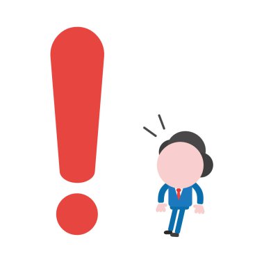 Kırmızı ünlem işareti seyir vektör illüstrasyon iş adamı