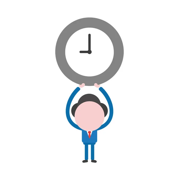 Vector illustratie zakenman bedrijf kloktijd — Stockvector