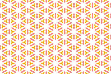 Suluboya kusursuz geometrik desen. Pembe ve sarı renklerde