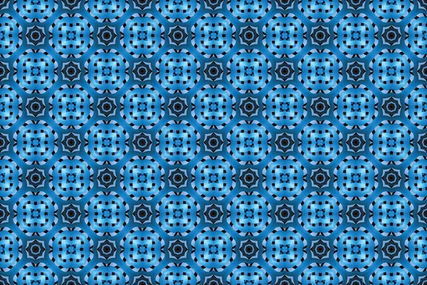 シームレスな幾何学模様。使用されるグラデーション、青、グレー、黒 — ストック写真