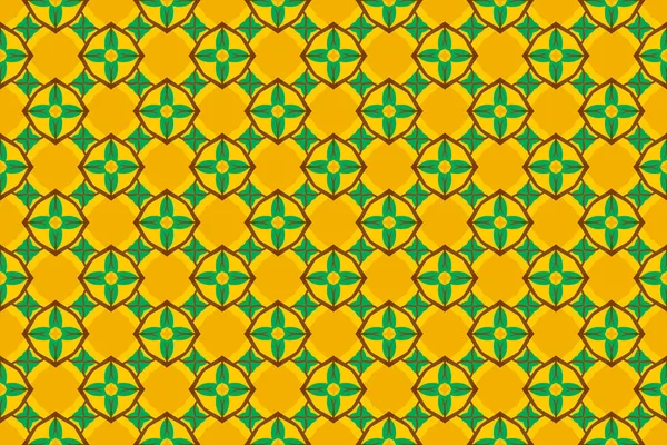 Bezproblémový geometrický vzorec. Ve žlutých, zelených, hnědých barvách. — Stock fotografie