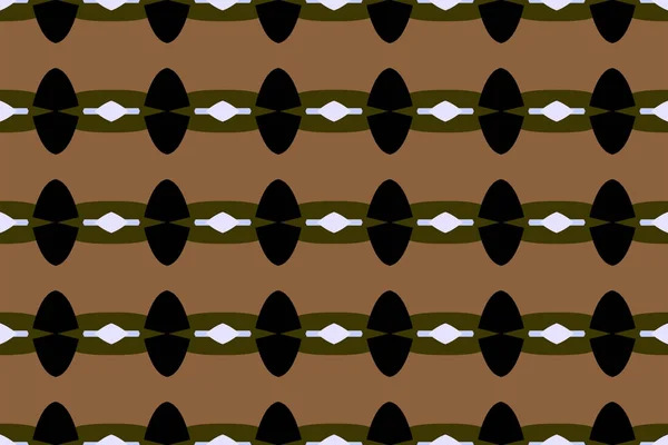 Naadloos geometrisch patroon. In bruine, zwarte, witte, blauwe kleuren. — Stockfoto