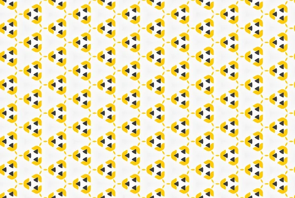 Seamless geometric pattern. In yellow, black, white colors. — 图库照片