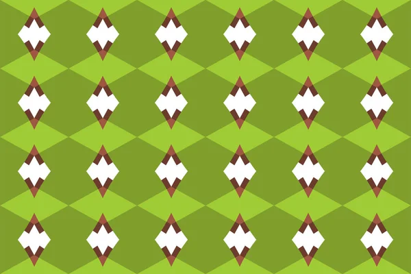 Seamless geometric pattern. In green, brown, white colors. — Stockfoto