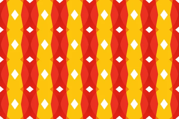 Seamless geometric pattern. In red, yellow, orange, white colors — ストック写真