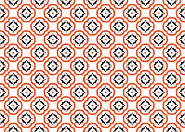 Kusursuz geometrik desenli tasarım çizimi. Kırmızı, siyah takım