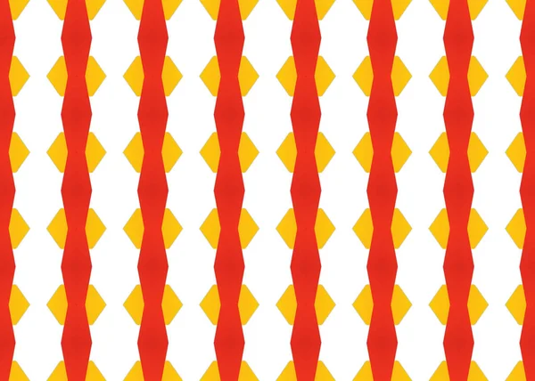 Seamless geometric pattern design illustration. In red, yellow c — Stock Photo, Image