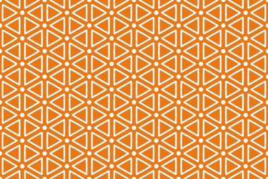 Kusursuz geometrik desenli tasarım çizimi. Turuncu, beyaz