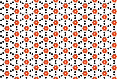 Kusursuz geometrik desenli tasarım çizimi. Kırmızı, siyah takım