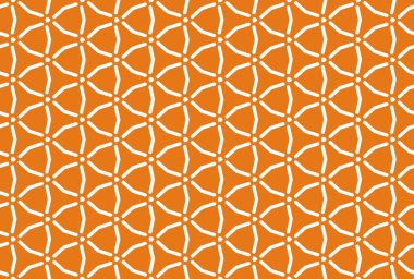 Kusursuz geometrik desenli tasarım çizimi. Turuncu, beyaz