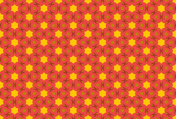 シームレスな幾何学模様のデザインイラスト。赤、黄色, — ストック写真
