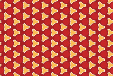 Kusursuz geometrik desenli tasarım çizimi. Kırmızı, sarı, 