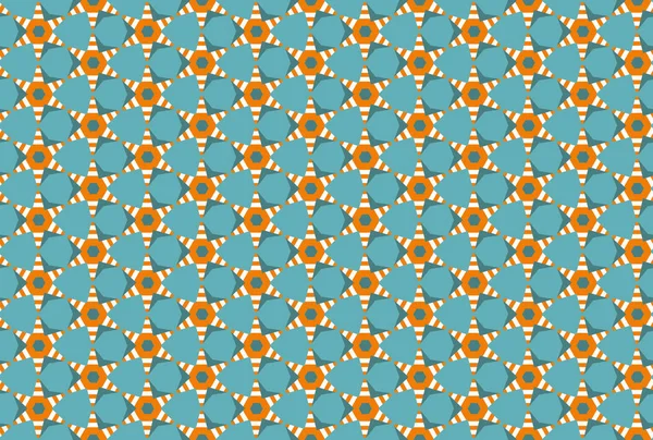 Naadloze geometrische patroon ontwerp illustratie. In het blauw, oranje, — Stockfoto