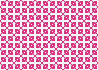 Kusursuz geometrik desenli tasarım çizimi. Pembe, siyah, 