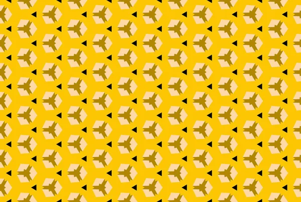 Ilustração de design de padrão geométrico sem costura. Em amarelo, castanho — Fotografia de Stock
