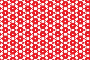 Seamless geometric pattern design illustration. In red, white co