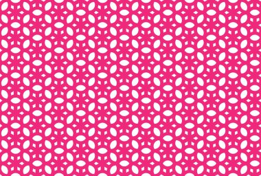 Kusursuz geometrik desenli tasarım çizimi. Pembe, beyaz c ile.