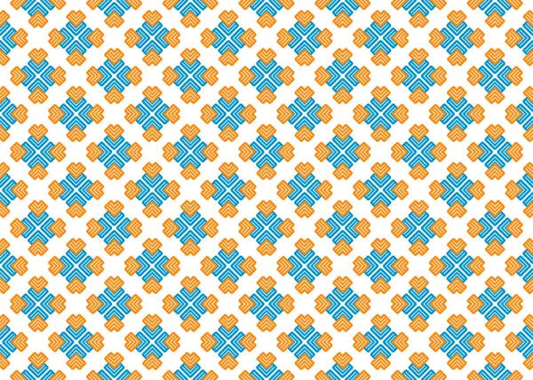 Zökkenőmentes geometriai minta design illusztráció. Narancssárga, kék — Stock Fotó