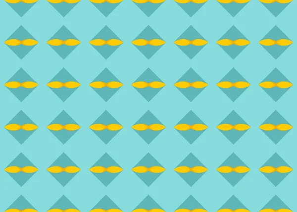 Seamless geometric pattern design illustration. In blue, yellow — Stock Photo, Image