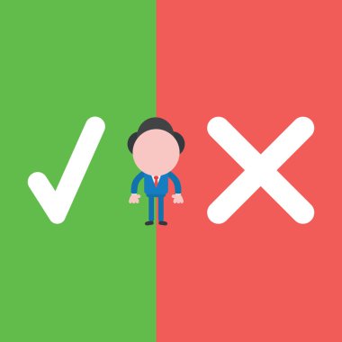 İşadamı karakterinin işaretli vektör illüstrasyonu ve