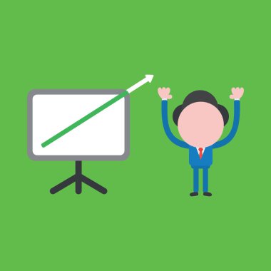 Satışlı iş adamı karakterinin vektör illüstrasyonu 