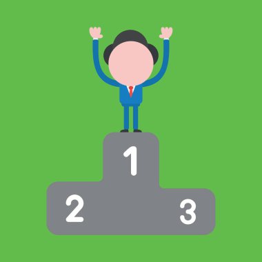 İlk pl üzerinde iş adamı karakterinin vektör illüstrasyon kavramı