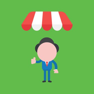 İş adamı karakterinin Thum verdiği vektör illüstrasyon konsepti