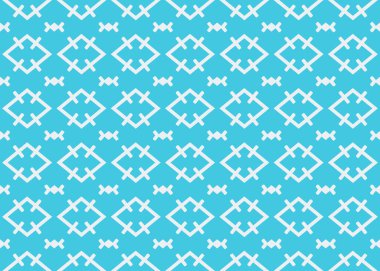 Kusursuz geometrik desenli tasarım çizimi. Arkaplan dokusu. Mavi ve beyaz renklerle.