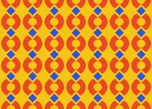 Безшовна Геометрична Ілюстрація Дизайну Візерунка Текстура Тла Червоному Синьо Жовтому — стокове фото