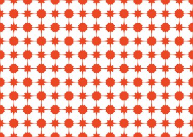 Kusursuz geometrik desenli tasarım çizimi. Arkaplan dokusu. Kırmızı ve beyaz renklerle.
