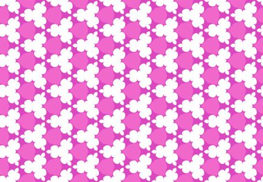 Kusursuz geometrik desenli tasarım çizimi. Arkaplan dokusu. Pembe ve beyaz renklerle.