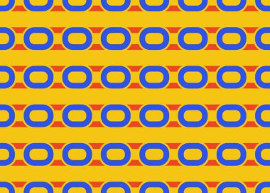 Kusursuz geometrik desenli tasarım çizimi. Arkaplan dokusu. Sarı, mavi ve kırmızı renklerle.