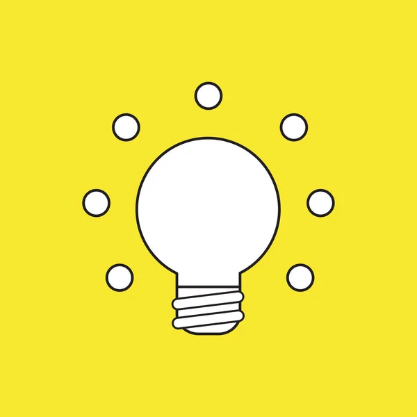 Illustration Vectorielle Icône Concept Ampoule Lumineuse Contours Noirs Fond Jaune — Image vectorielle