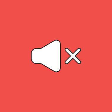 Vektör illüstrasyon ses kapatma konsepti. Siyah çizgiler, kırmızı arkaplan.