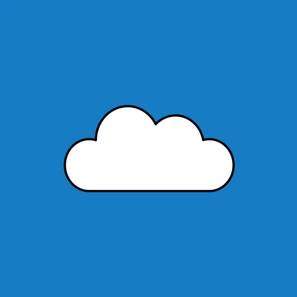 Ilustração Vetorial Símbolo Nuvem Esboços Pretos Fundo Azul — Vetor de Stock
