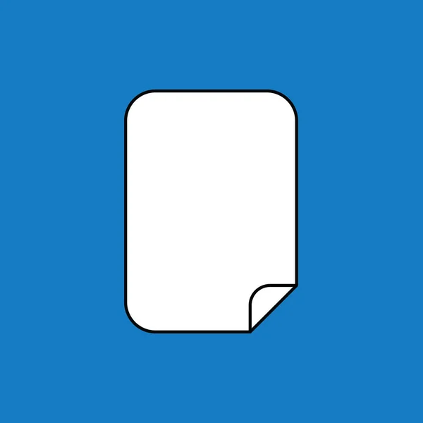 Ilustração Vetorial Símbolo Papel Branco Esboços Pretos Fundo Azul — Vetor de Stock