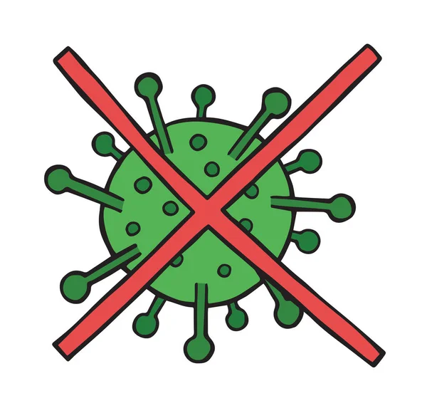 武漢コロナウイルス Covid 19の手描きベクターイラスト ウイルスを止めて — ストックベクタ