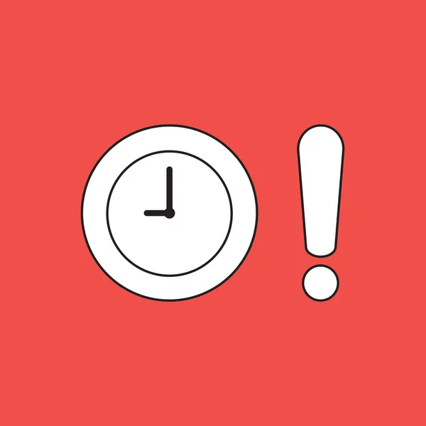 Concepto Ilustración Vectorial Hora Del Reloj Con Signo Exclamación Fondo — Vector de stock